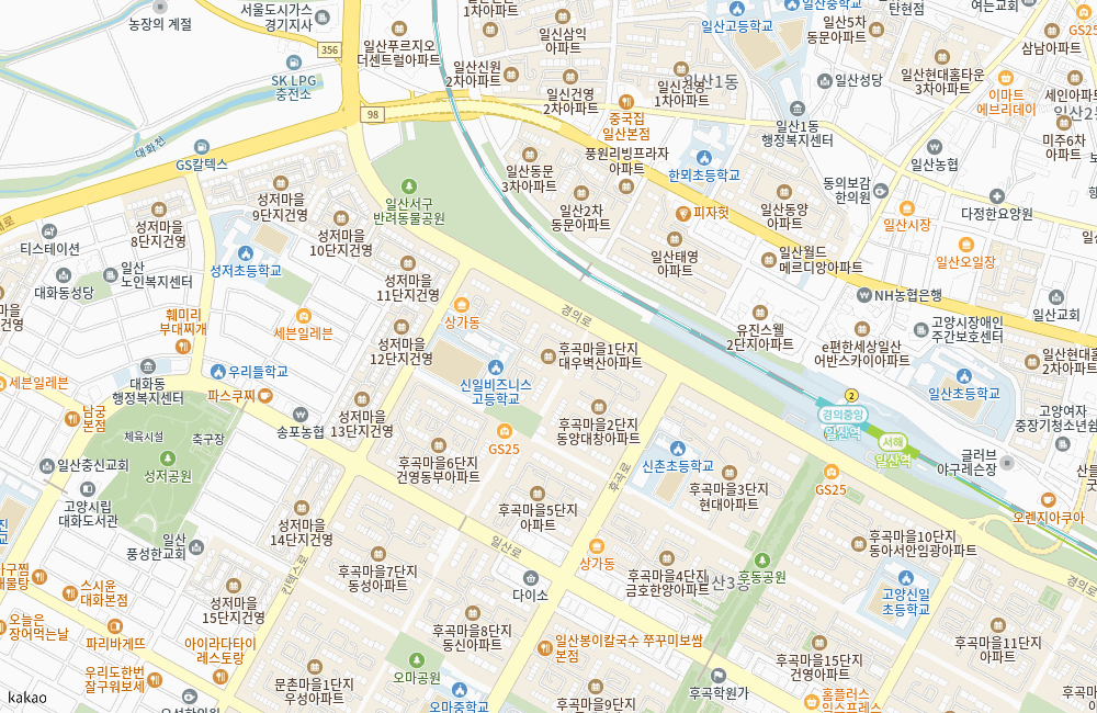 일산 후곡마을 1·2·5·6단지 통합정비 위치 지도