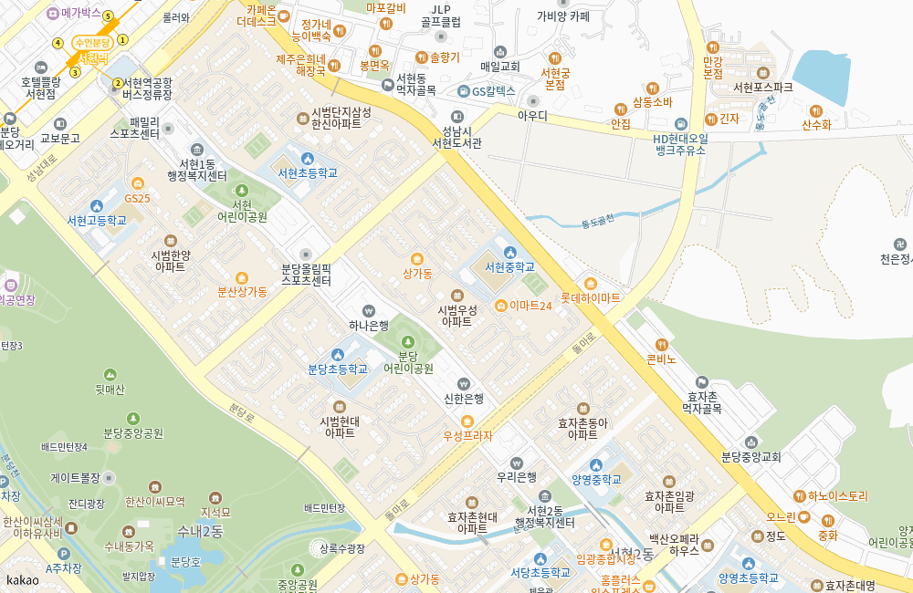 분당 23구역(시범단지2)·S6구역(장안타운4) 결합 재건축사업 위치 지도