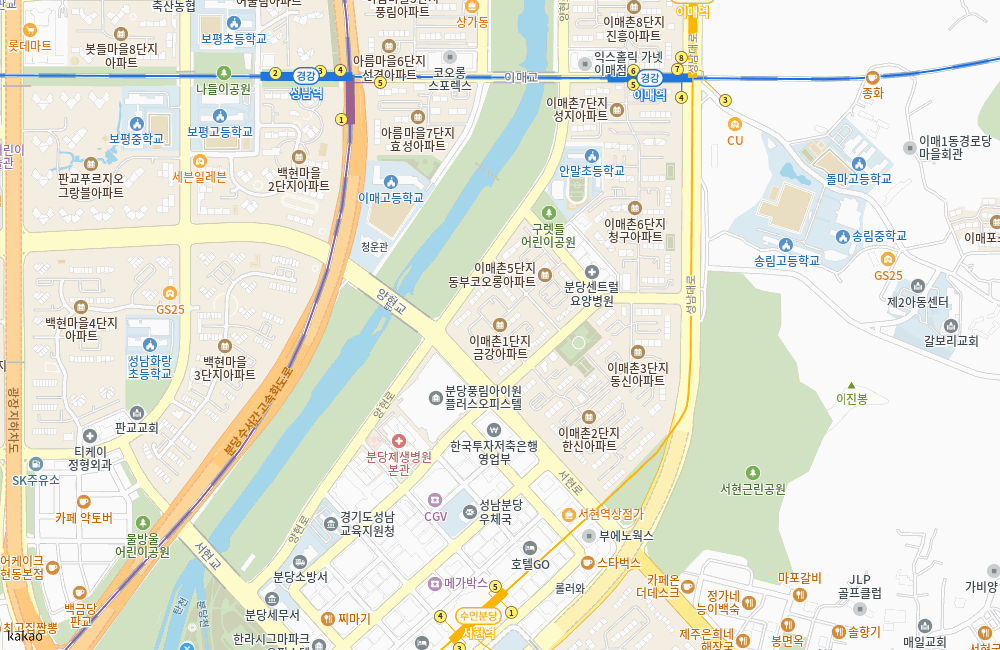 분당 17구역(이매촌1·이매촌삼성·이매촌삼환) 위치 지도