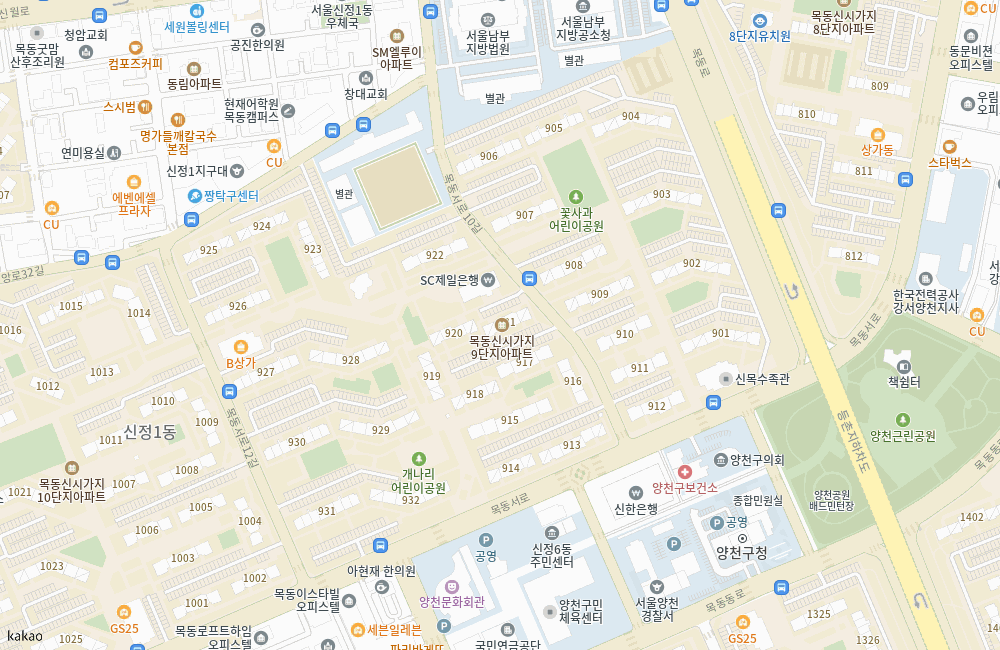 목동9단지아파트 재건축정비사업 위치 지도
